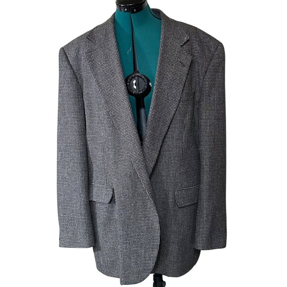 Men's Haggar Clothing Co. Suit Jacket Check Pattern Polyester Size XL/XXL (READ) - Picture 1 of 16